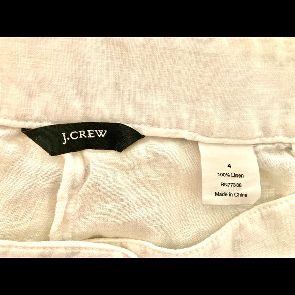 J. Crew White Linen Shorts - Picture 2 of 3